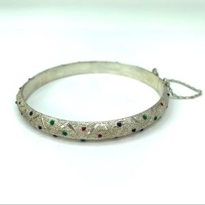 Vintage Bangle Bracelet Sterling Silver Hinged